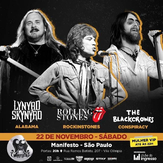 Covers: The Rolling Stones - Lynyrd Skynyrd - Blackcrowes em São Paulo
