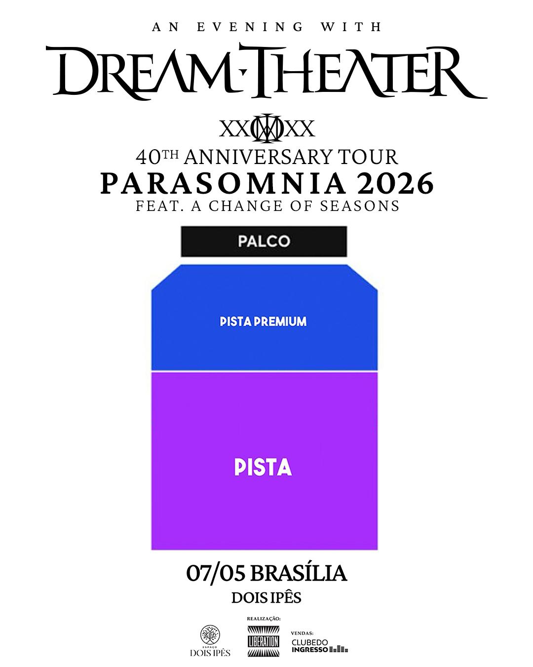 Dream Theater - 40th Anniversary Tour Parasomnia 2026 - Brasília