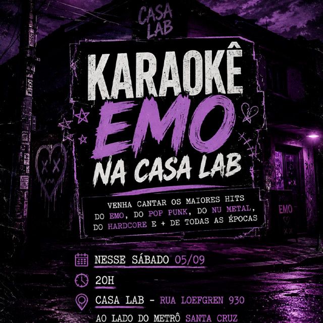 Karaokê Emo na Casa Lab