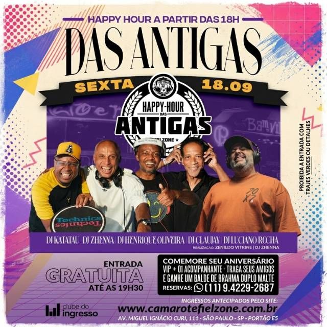 Happy Hour Das Antigas - 18/09