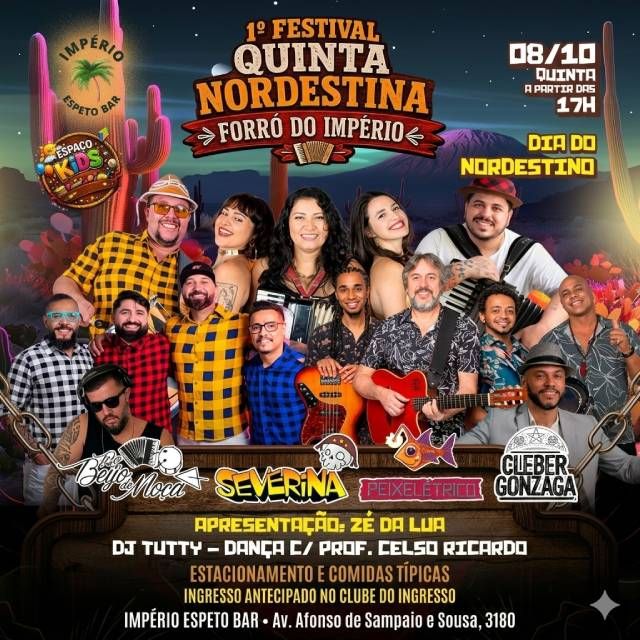 1º Festival Quinta Nordestina Forró do Império em São Paulo