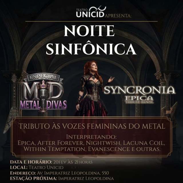 Noite Sinfônica: Especial Metal Divas + Tributo...
