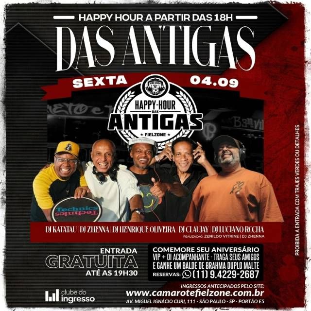 Happy Hour Das Antigas - 04/09