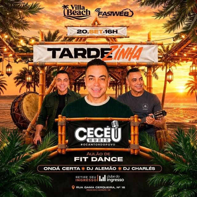 Ceceu Muniz + Aulão de Fit Dance - Tardezinha Villa Beach em Francisco Morato