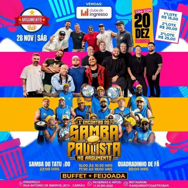 1º Encontro do Samba Paulista no Argumento!
