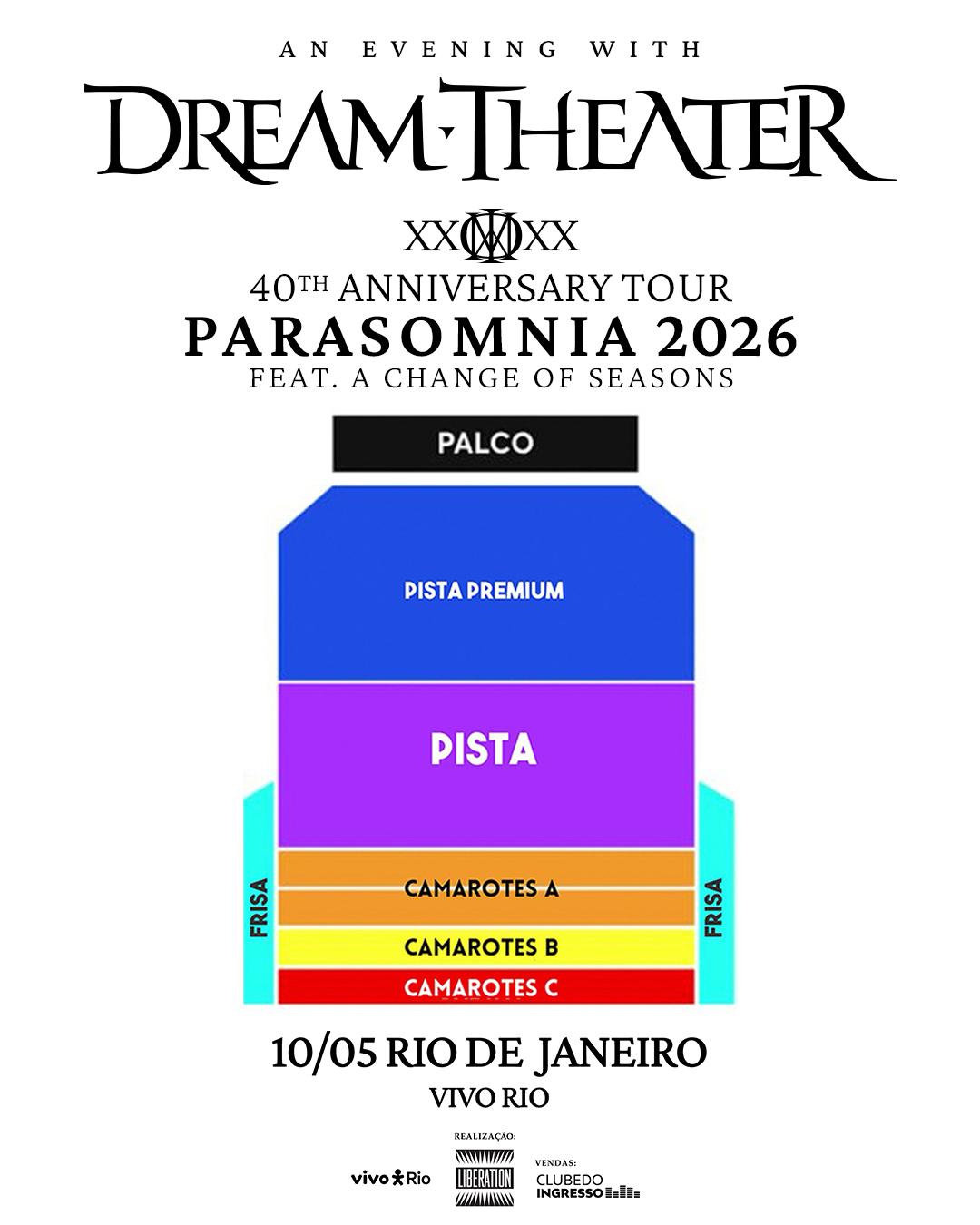 Dream Theater - 40th Anniversary Tour Parasomnia 2026 - Rio de Janeiro